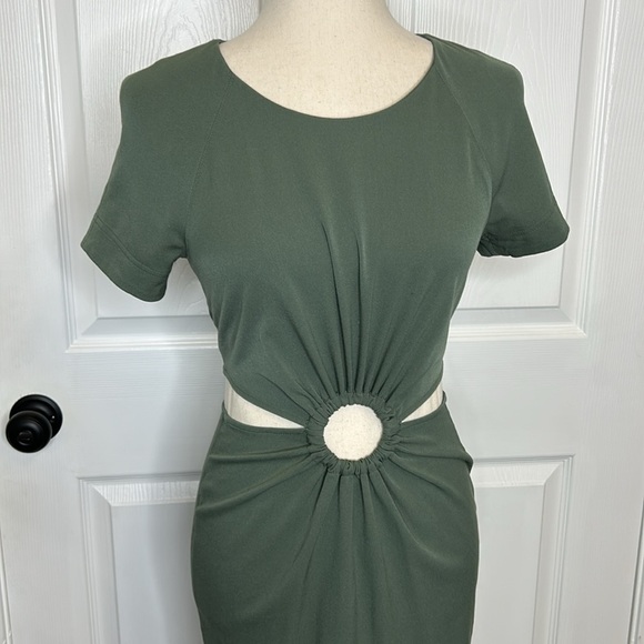 & Other Stories Buckle Belt Cutout‎ Dress Women's 4 Green - Picture 5 of 10